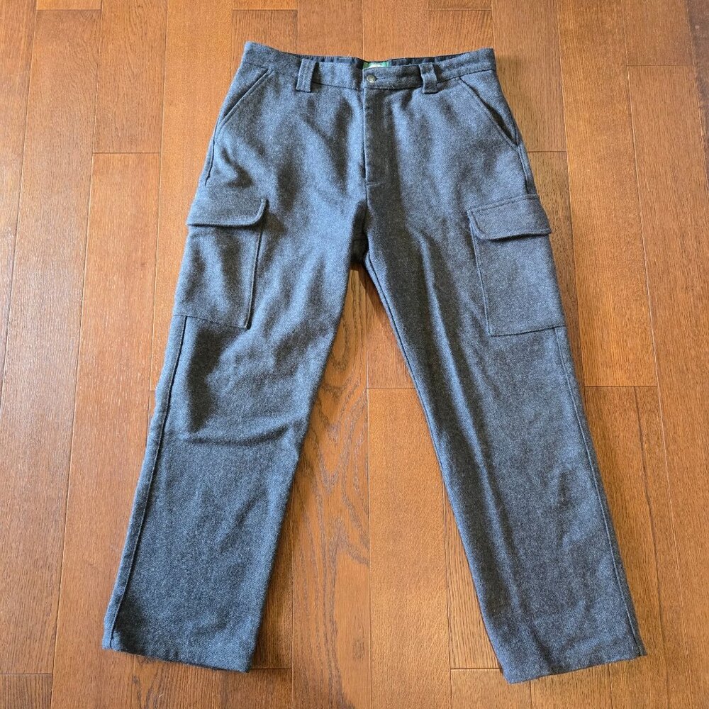 Vintage Cabela's Heavyweight Thick Wool Hunting Camping Pants Gray Men's 38x31